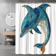 Stunning Blue Dolphin Shower Curtain for Coastal Bathroom Decor
