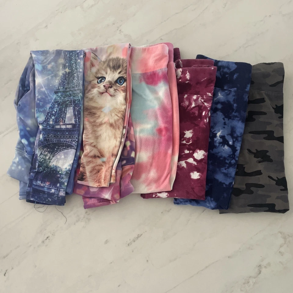 Лот из 6 пар леггинсов Justice для девочек, красочные, графические - Изображение 2 из 4