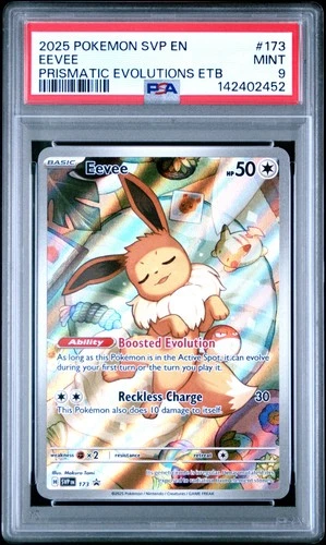 2025 POKEMON PRISMATIC EVOLUTIONS ELITE TRAINER BOX #173 EEVEE PSA 9