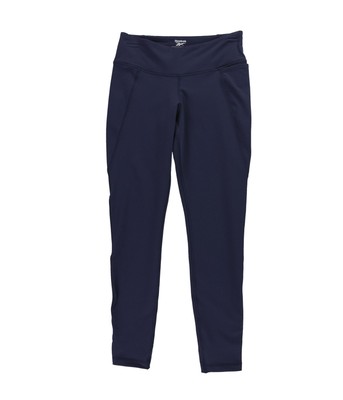 Reebok Womens Color Block Compression Athletic Pants, Blue, Small