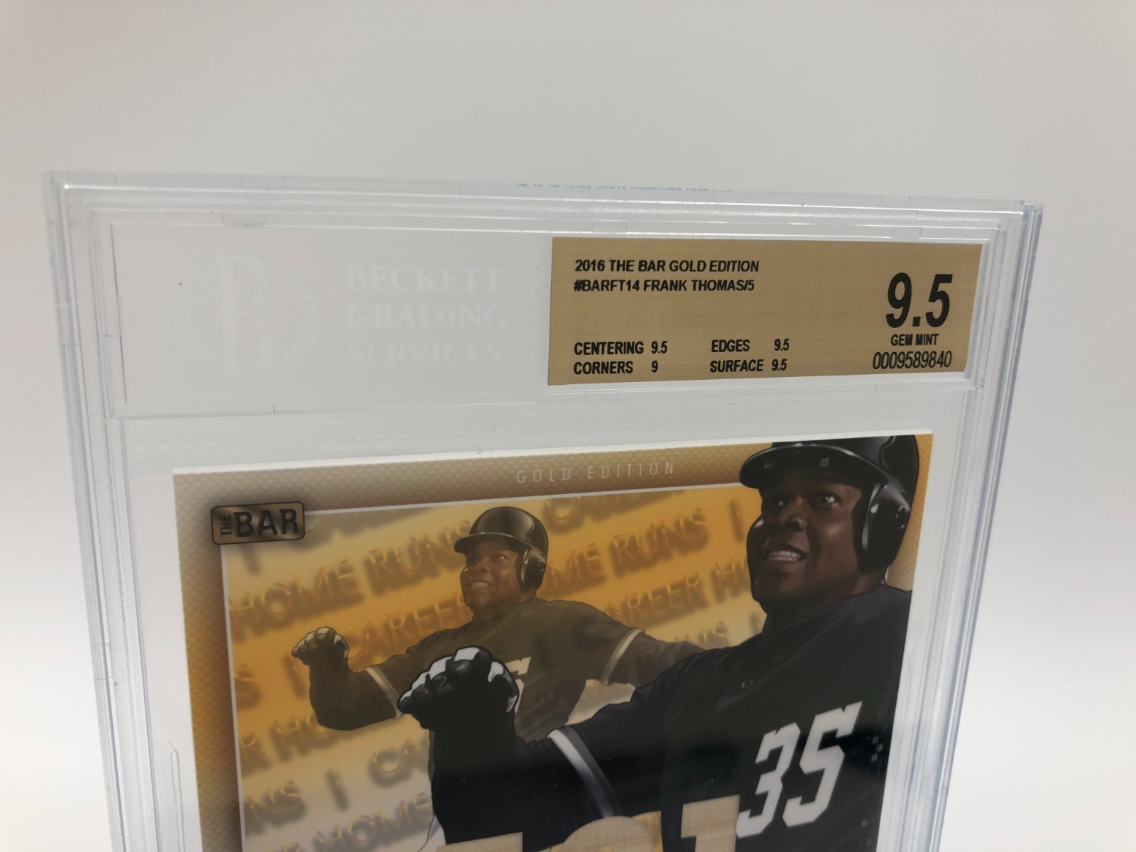 FRANK THOMAS BAT AUTO RARE/5 Card 2016 THE BAR GOLD Edition PSA BECKETT 9.5 10 view 11