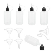 5Pcs Needle Tip Squeeze Bottle,50ml/1.69oz Glue Tip Bottles Black,with 5 Funnel 