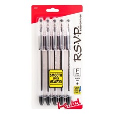 Pentel RSVP Ballpoint Pen, 0.7mm , Fine Line, 1 Count Pack of 5 , Black