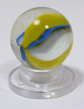 938 Vintage Foreign Cats Eye Marble 1 pc. 6 Vane 3 color cross thru.