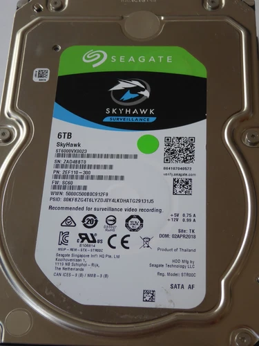 ST6000VX0023 SN: ZAD PN: 2EF110-300 FW: SC60 TK 02 APR 2018 Seagate 6TB