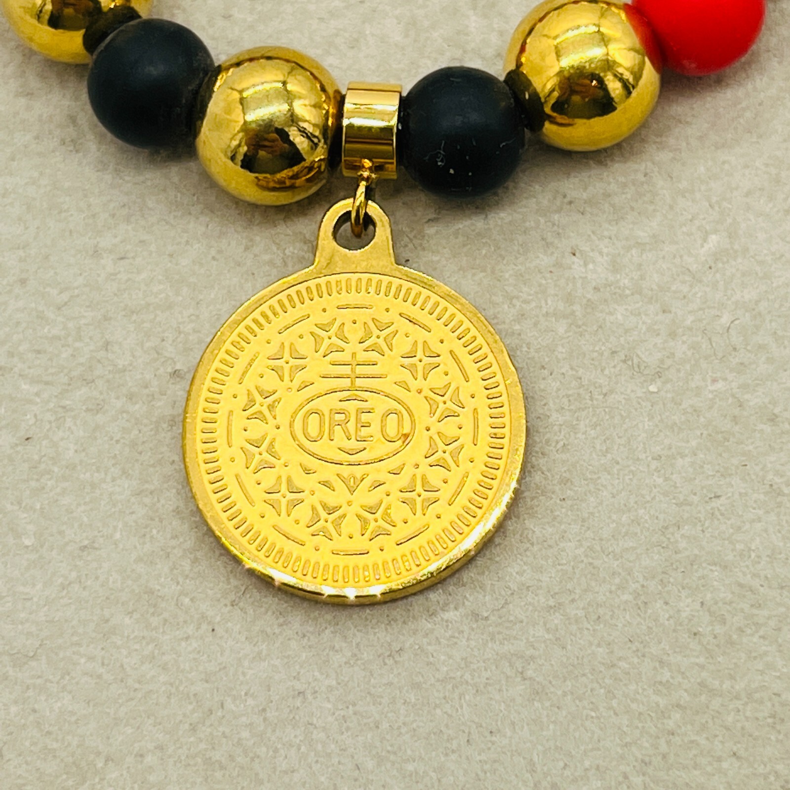 Rustic Cuff Oreo Cookie Logo Dangle Red Black Gol… - image 10