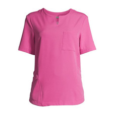 ClimateRight by Cuddl Duds Women's Short Sleeve Stretch Woven Scrub Top