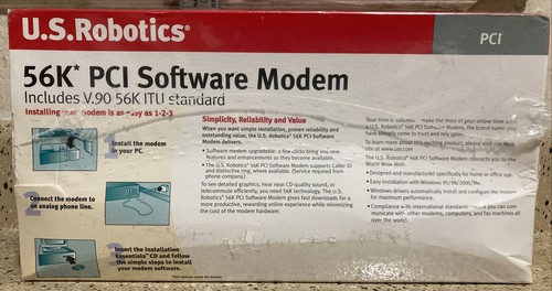 SEALED NEW U.S. Robotics USR 5600 56K* PCI Software Modem V.90 RJ-11 CORD - 第 2/7 張圖片