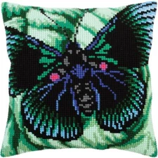 DIY Collection D'Art Butterfly Graphics Needlepoint 16" Pillow Top Kit 2
