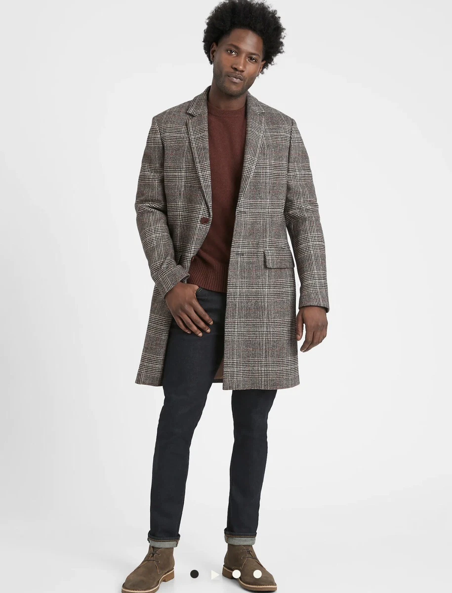 Plaid topcoat sale