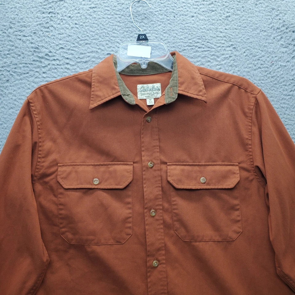 Cabela's Casual Shirt Mens M Brown Flap Pocket Long Sleeve Collared Button Down - Image 3 of 4
