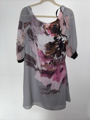 Little Mistress Floral off the shoulder dress size 14.  BNWT