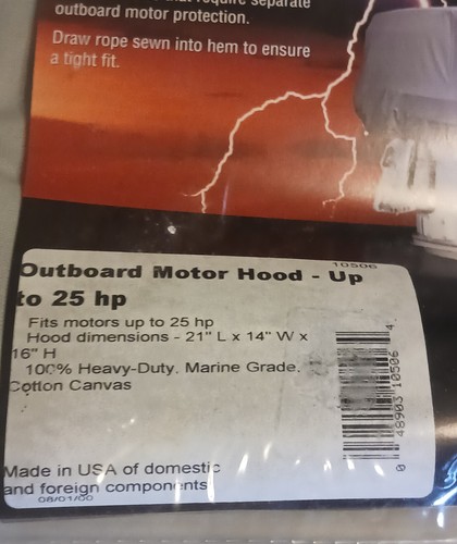 ATTWOOD: "Motor Hood" Protection from the Elements NIOP 1999 - Picture 2 of 4