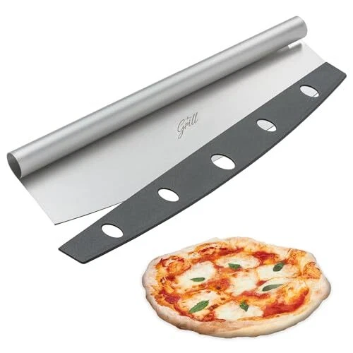 Pizza Cutter Stainless Steel Rocker Knife Wooden Handle Plastic Cover Large 14In
Opens in a new wind