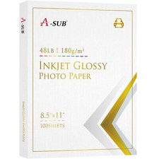 Inkjet Glossy Photo Paper 8.5X11 Inches 48lb 180gsm Professional Glossy Photo...