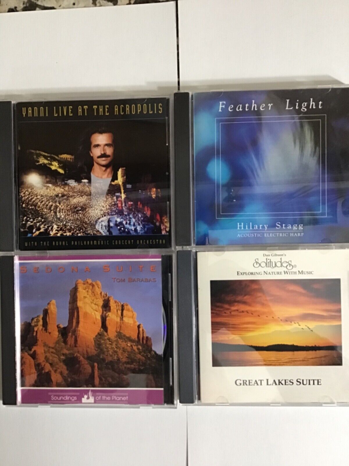 Lot of 4 Easy Listening CDs by Yanni, Hilary Stagg, Tom Barabas, and Dan Gibson