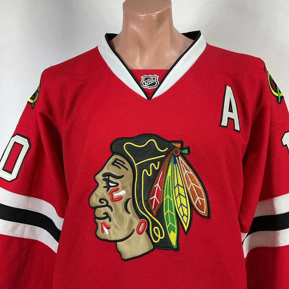 CAMISETA DE HOCKEY REEBOK CCM NHL PATRICK SHARP #10 CHICAGO BLACKHAWKS + CORREA DE LUCHA 48 Foto 3 de 4