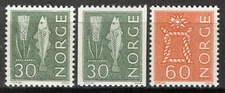 Norway 1964, Mi 524xA, 524xC, 525xAI Normal paper VF MNH, cat 8€