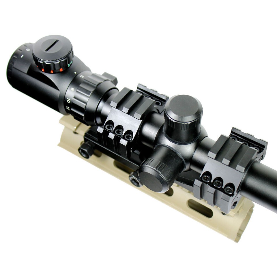 6-24x50 Hunting Rifle Scope Red Green Dual illuminated with PEPR Mount ...