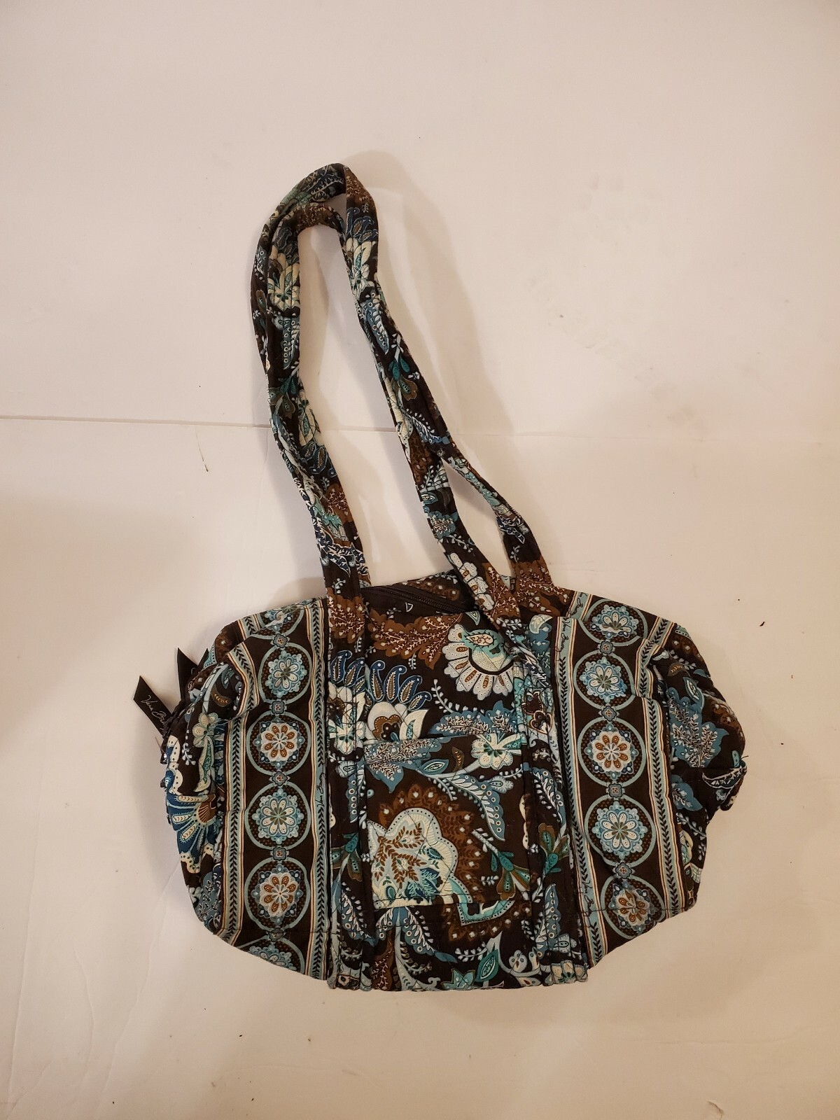Vera Bradley Blue And Brown Floral Shoulderbag - Gem