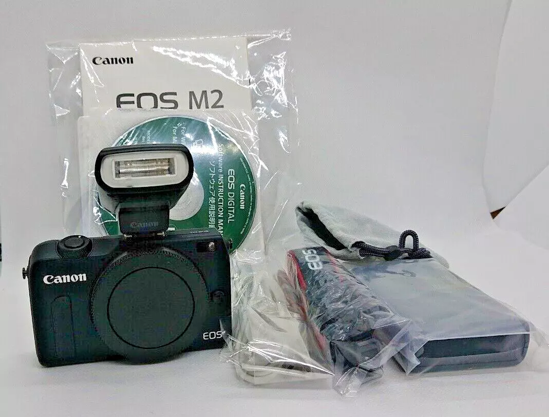 Canon EOS M2 Black 18.0MP Digital Mirrorless Camera w/ 90EX Near mint