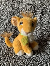 Baby Simba Plush 1993 Disney The Lion King Authentic Vintage w/ Leaf Necklace