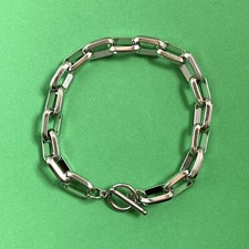 Titanium Steel Link Chain Bracelet for Men Women,Unisex Punk Hip Hop Bracelet
