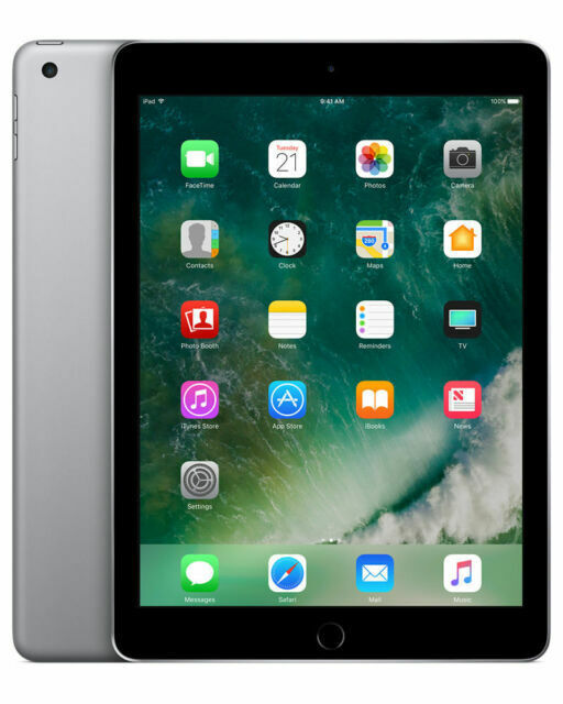 Apple iPad 5th Gen 128GB, Wi-Fi, 9.7in Space Gray Newest ios 15