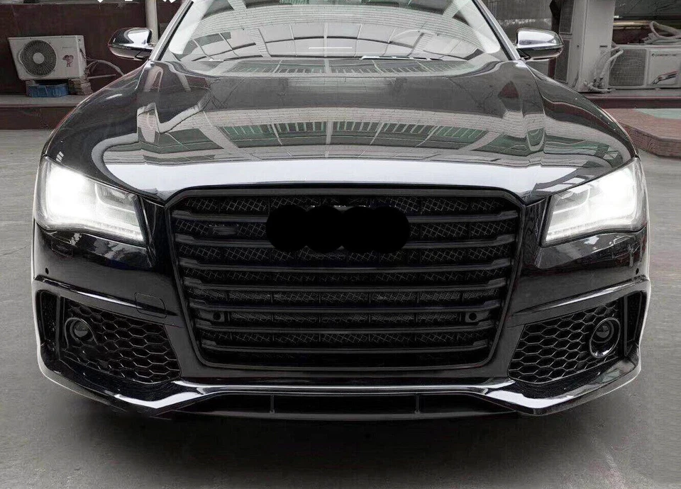 Parachoques delantero parrilla completa negro para Audi A8 D4 S8 2011 2012 2013 Foto 4 de 4