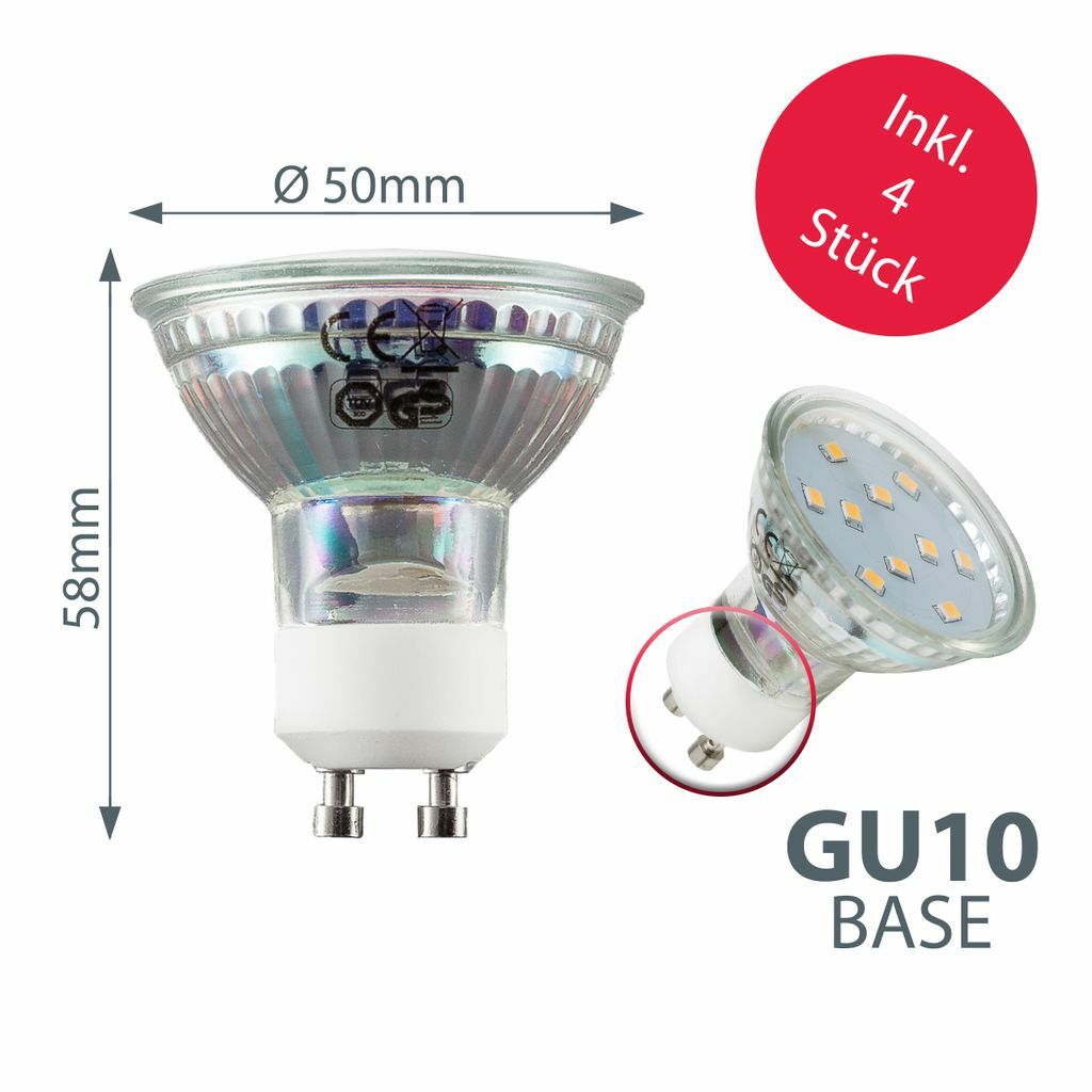 Luminaire plafond moderne LED 4 spots GU10 3W éclairage intérieur 230V noir mat - 4