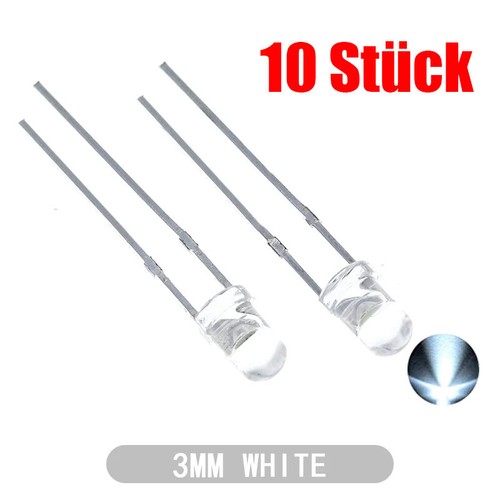 10 Piece LED 0 1/8in Clear Various Colors E.g. Red Yellow Blue Cold White Warm - Picture 10 of 14