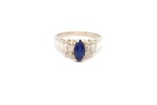 Sterling Silver 925 Blue Cubic Zirconia Ring Size 7.25