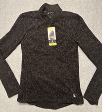 Spyder Active Pullover Jacket Women’s Small Black Fleece 1/4 Zip Yoga NWT