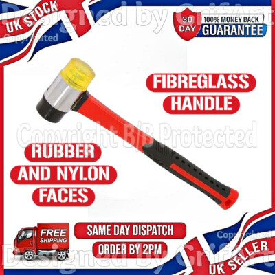 45MM MALLETT GUMMI NYLON KOPF WEICH DOPPELGESICHT HAMMER FIBERGLAS GRIFFSCHAFT