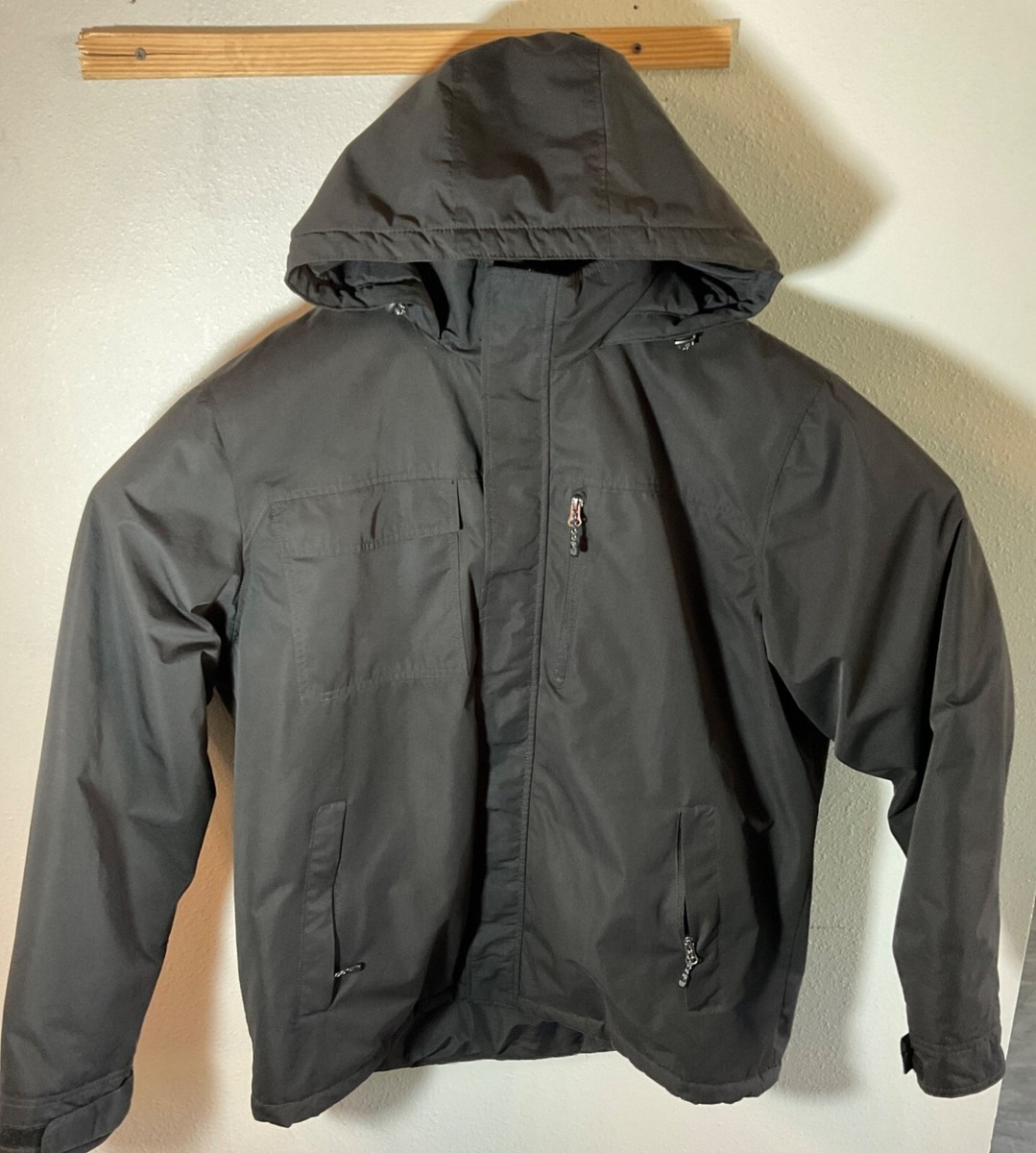 Swiss Tech Mens Hooded Jacket XL/XG 46-48 Black Water-Resistant