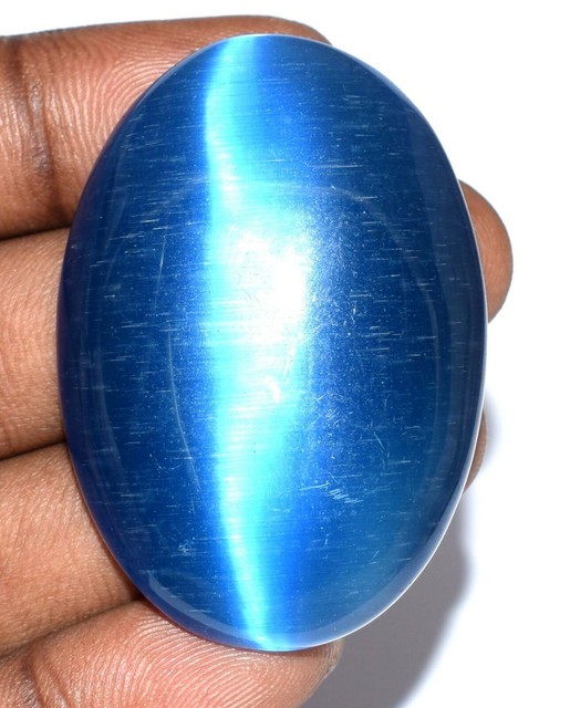 Earthmined Blue Cat's Eye 157.10 Ct 100 Natural Oval Gemstone