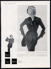 PHILIP MANGONE 1948 Fashion Ad Page WOOL WOMAN'S SUIT Carson Pirie Scott Chicago