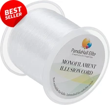 142 Yards 0.2mm Clear Nylon Fishing Line, Invisible Beading Cord for Jewelry