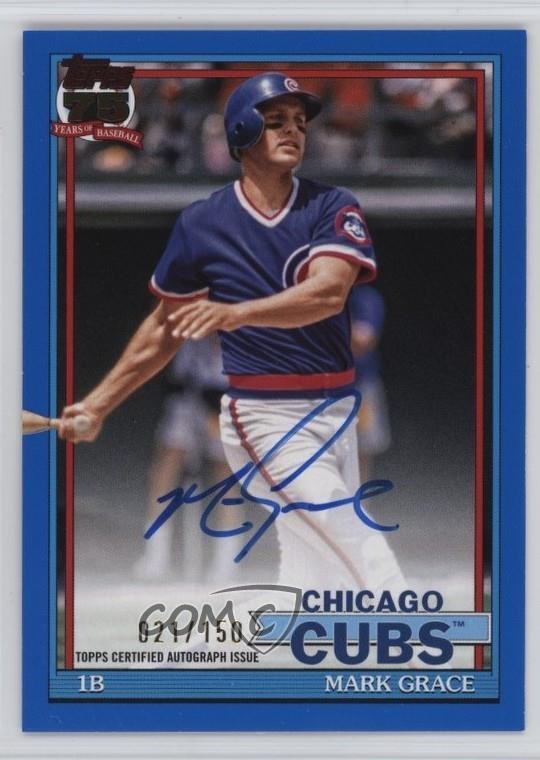 2026 Topps Series 1 1991 Topps Baseball Blue 21/150 Mark Grace #91A-MG Auto 4f5