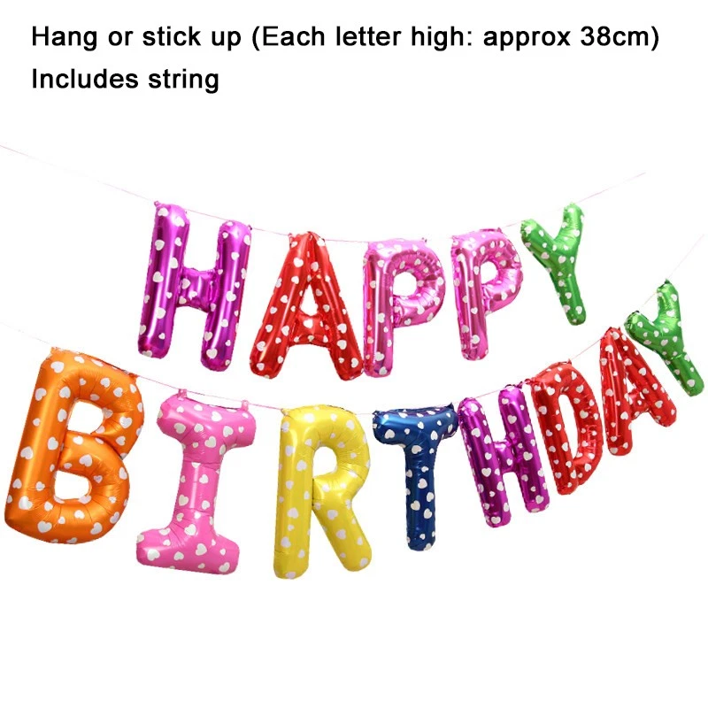 Happy Birthday Balloons Decoration Letter Balloon Banner Inflating Party Balloon - Image 3 of 4