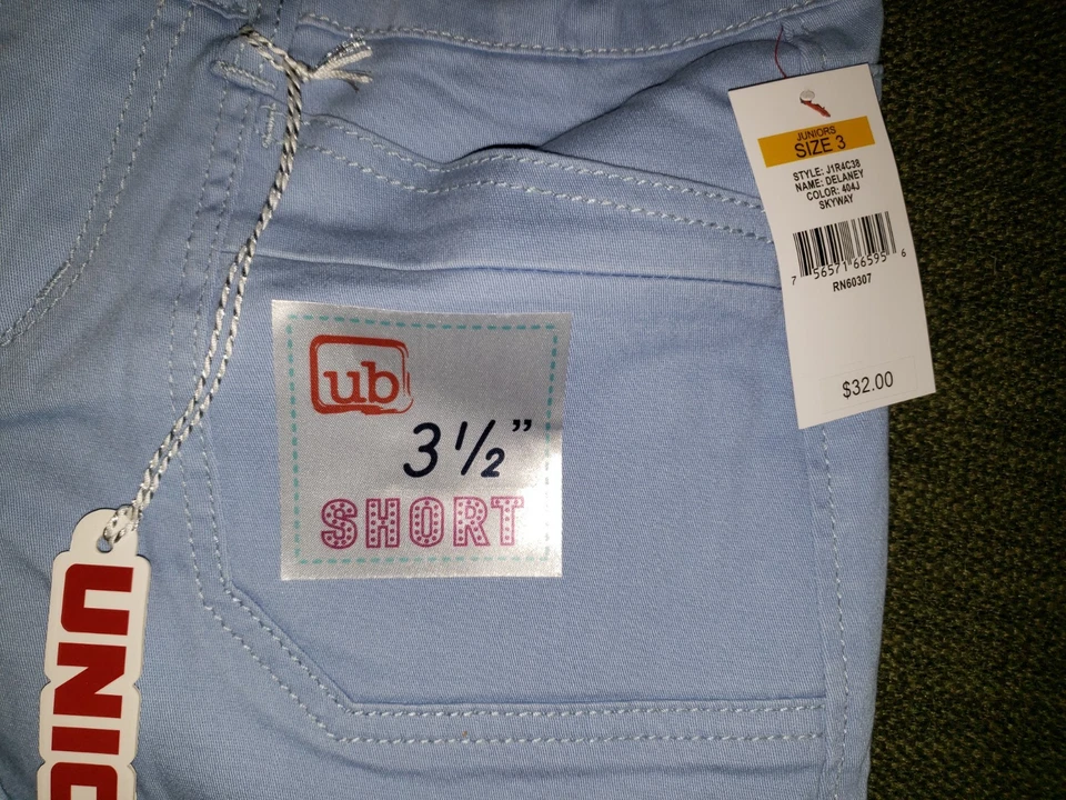 NWT Union Bay Delaney Skyway blue Cargo Shorts Sizes 0, 1, 3 ,5, 7, 9, 11, 13 - Image 3 of 4