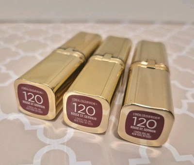 LOT OF 3 L'Oreal Paris Colour Riche Original Satin Lipstick 120 Rouge St Germain