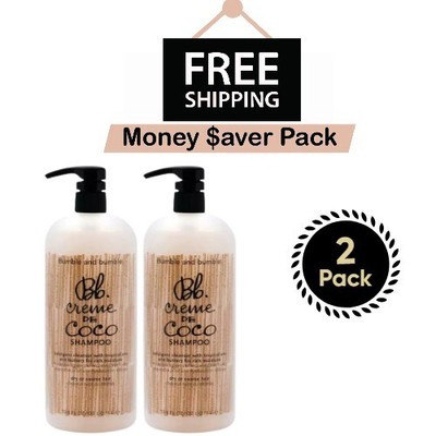 2 x Bumble & Bumble Crème De Coco Shampoo 1L - Nourishing Coconut Shine Formula