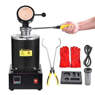 Upgraded Electric Metal Melting Furnace kit w/ 3KG Crucible+Casting Ingot Mold--