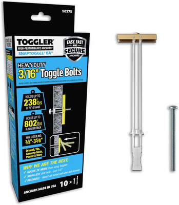 SNAPTOGGLE Heavy-Duty Drywall Toggle Bolt   3/16''-24 UNC Zinc-Plated Anchor for