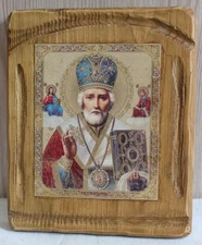 Handmade copy ancient ORTHODOX ICON St Nicholas the Wonderworker Николай Чу 168A