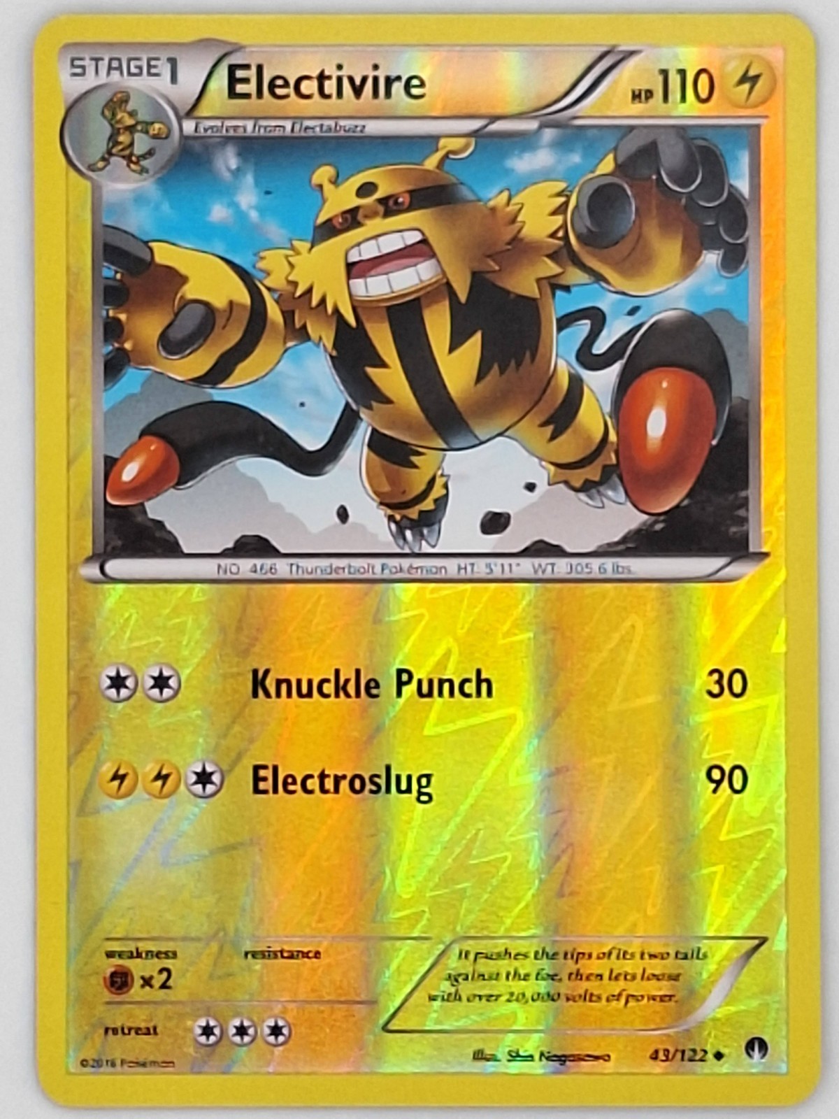 Electivire 43/122 Pokemon - Reverse Holo XY Breakpoint MP