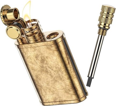 VVAY Vintage Petroleum Öl Feuerzeug Golden Combo mit Permanent Match (verkauft... 