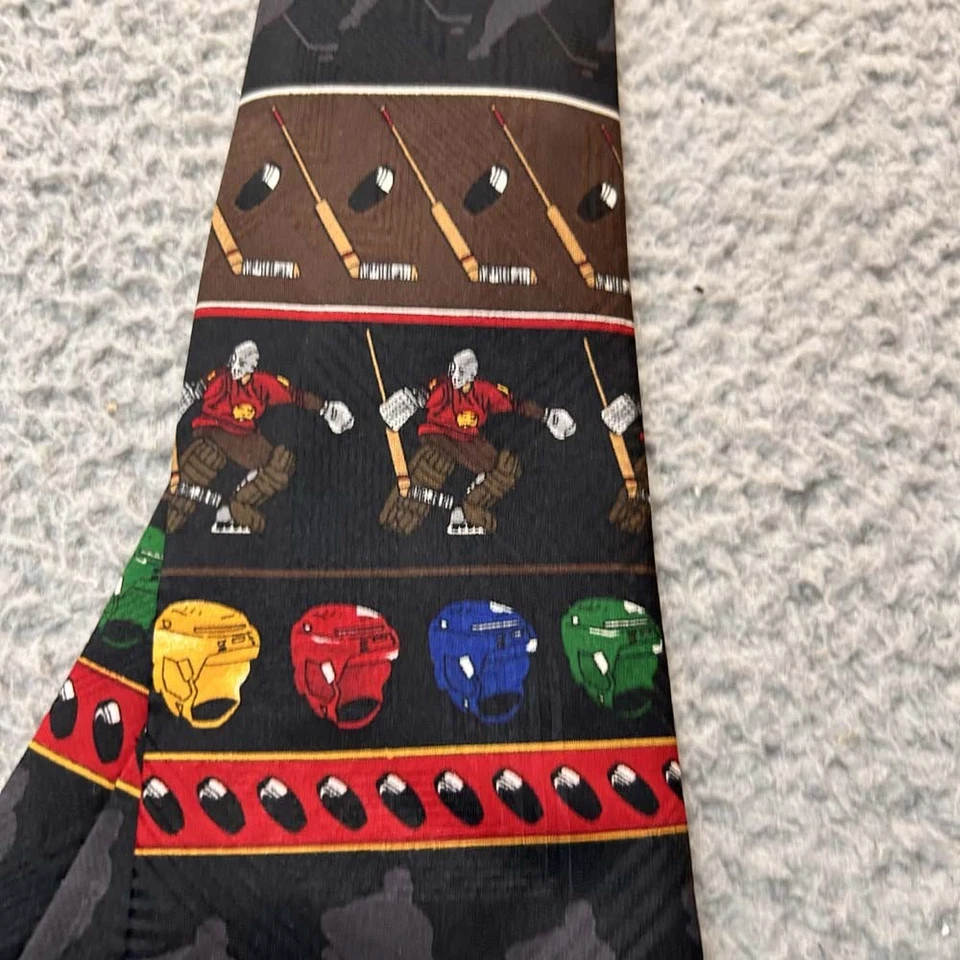 Corbata de hockey sobre hielo puritana negocios iglesia deportes impresión gráfica Foto 3 de 4