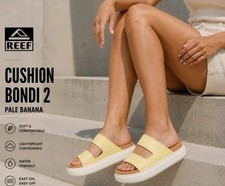 NEW - REEF Cushion Bondi 2 Bar Women  s Platform Sandals Pale Banana Size 10